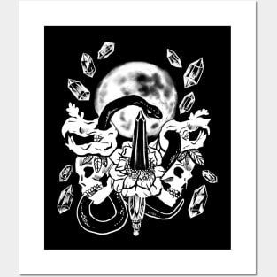 Serpent Rising Crystals Goth Witchy Punk Posters and Art